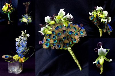 peacock wedding flowers