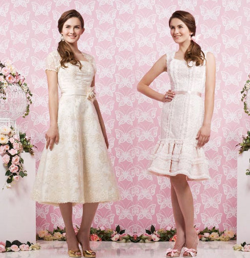 My current faves in the short wedding dresses category come from Charlotte 