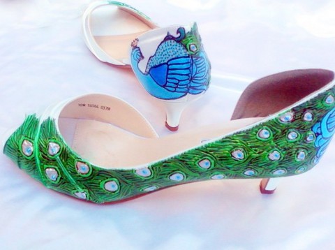 Bridal Shoes for the Peacock Themed Wedding
