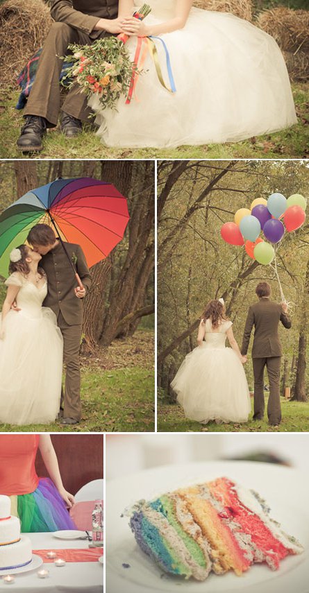 But just look at these highlights from a pretty rainbow wedding from Hungary