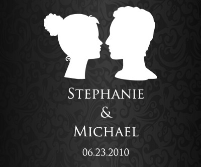 Custom silhouette weddng favor tags from ForeverWed Store